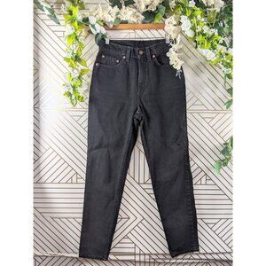 Levi's 521 Jeans Women's Tapered Black Denim High Waisted Size 26?